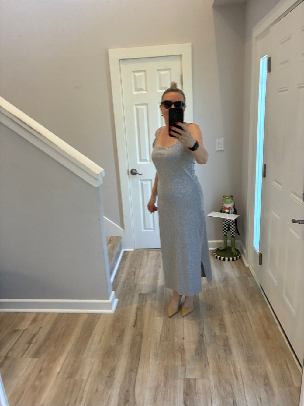 Victoria's Secret Gray Ribbed Maxi Tank Dress